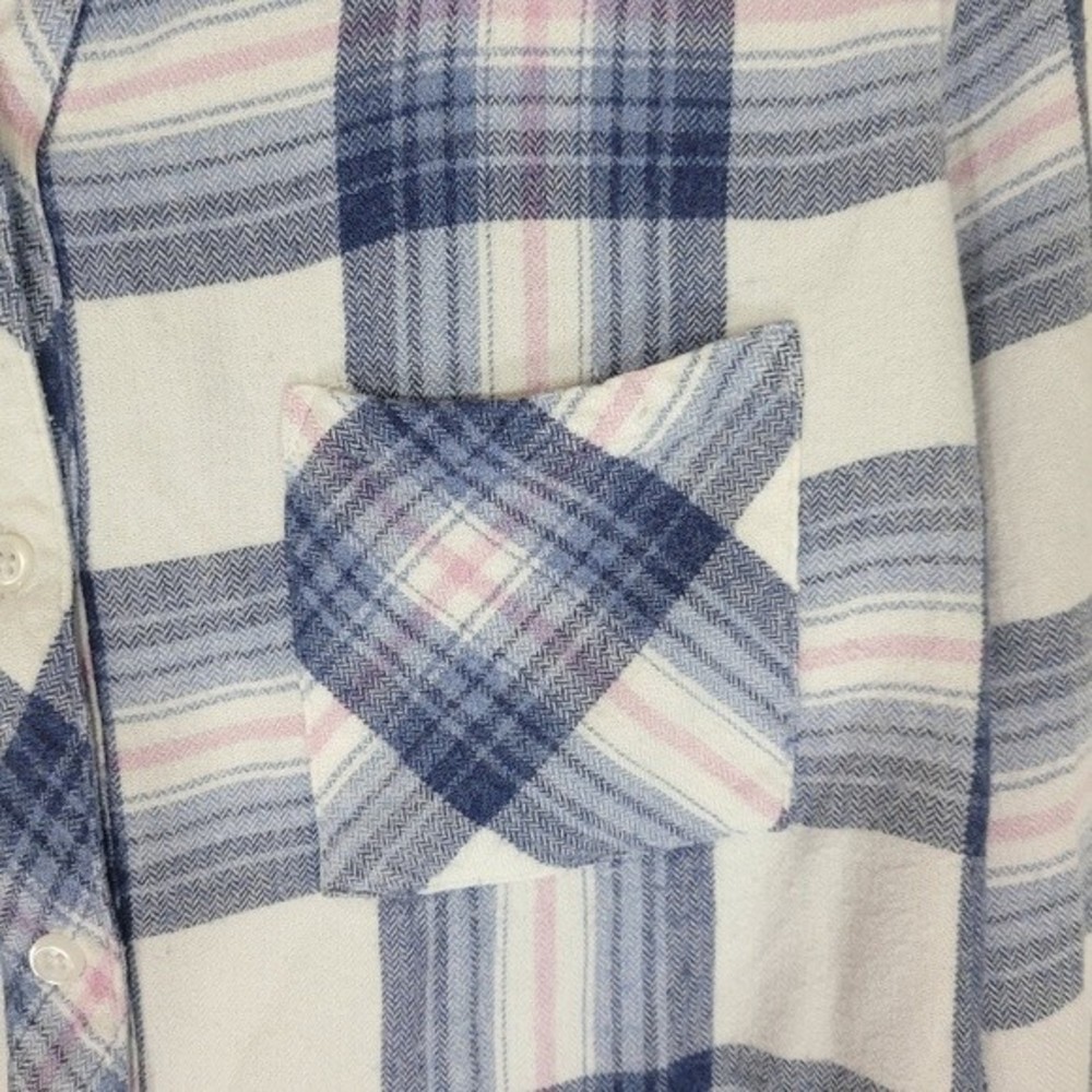 Rails Blue Plaid Soft Button Up Flannel Small - image 4